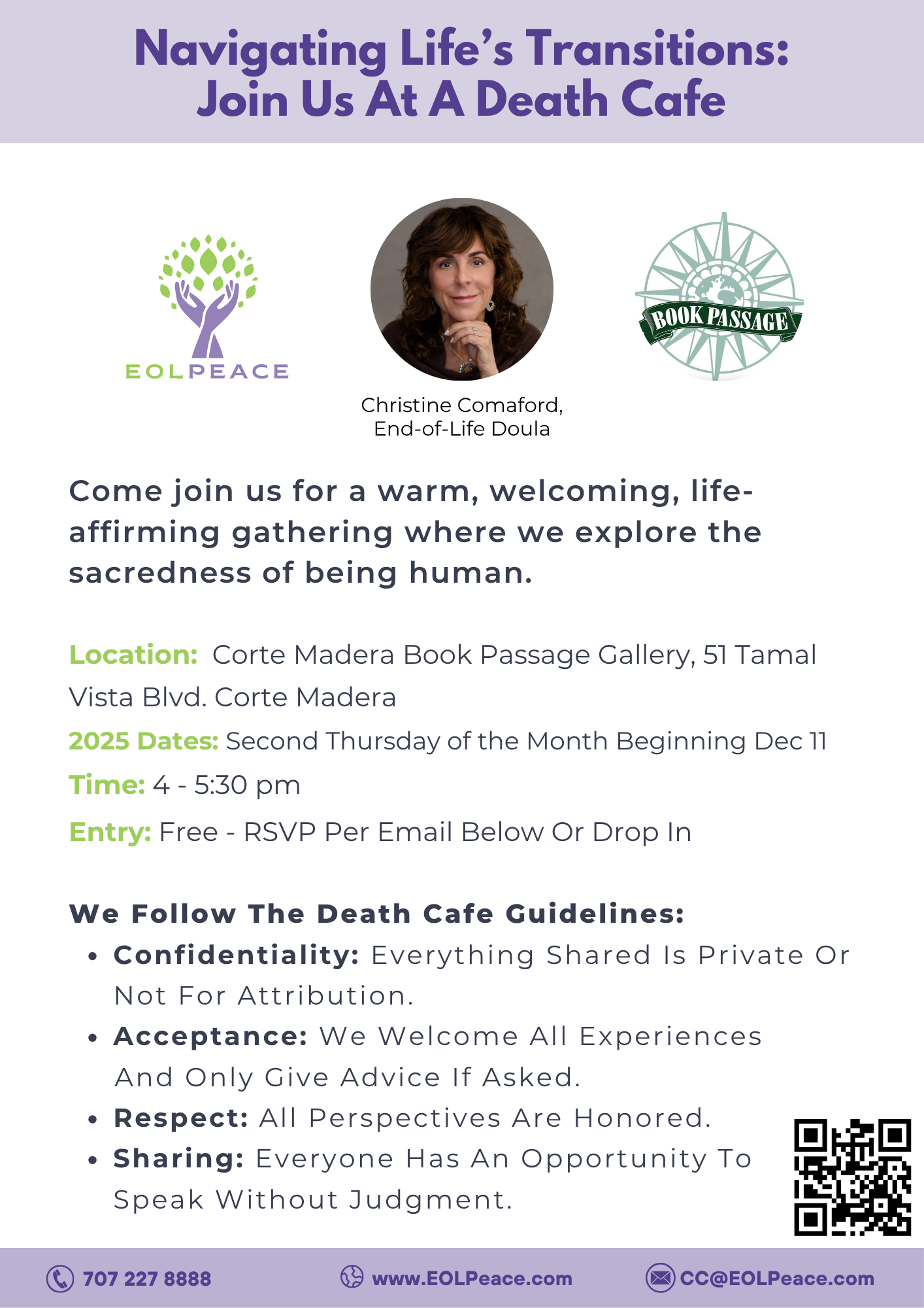 Death Cafe Flyer Book Passage 2026